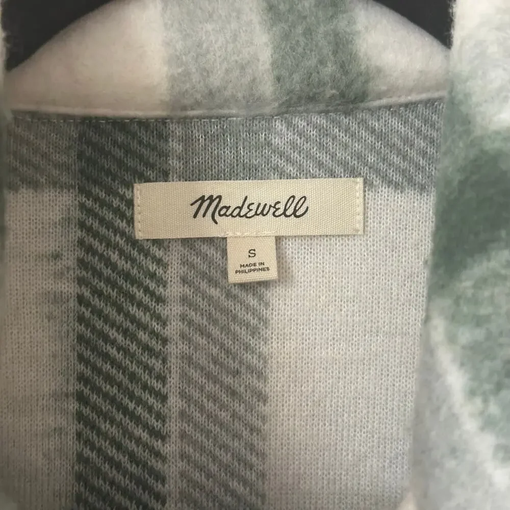 Madewell Jacquard Double-Breasted Crop Blazer in Plaid Size S